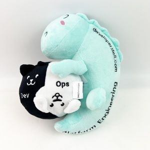 Dell Technologies Platform Animal Ball Plush Stuffed Ops Dev 2 Piece Blue Black